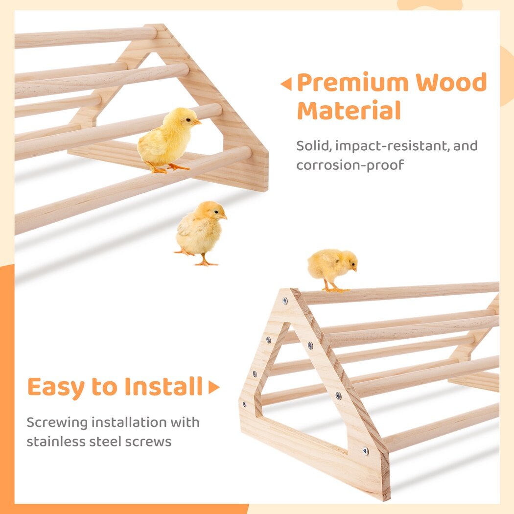 Wooden Chick Perch, Chick Stand Training Perch, Wood Chicken Roosting Bar for Entertainment, Chick Jungle Gym Perch Toy for Coop & Brooder, 14.75 x 10.75 x 7.25¡¯¡¯