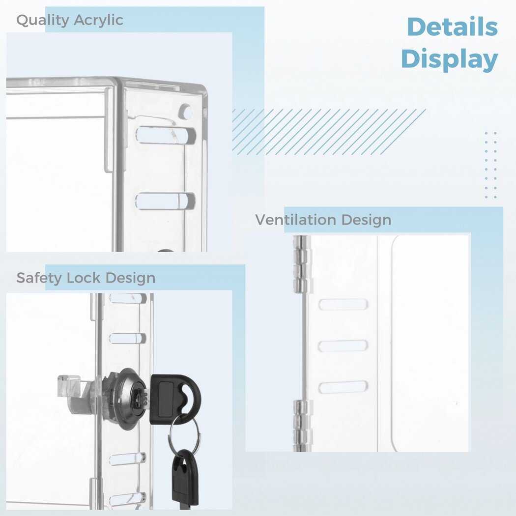 Universal Thermostat Lock Box with Key, Small Thermostat Guard for Wall, Large Thermostat Cover with Lock, Fit All Standard Nest Type Thermostats, 7.2 x 4.7 x 2.2 Inch