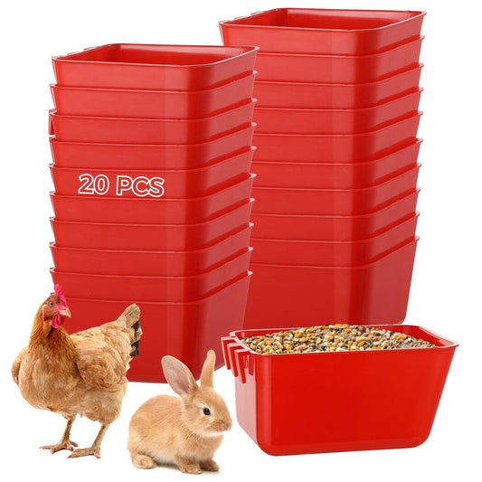 20 Pcs Cage Cups, 16oz Chicken Bird Hanging Feeders, Plastic Pigeon Waterers, Chicken Water Bowls, Bunny Seed Bowls, Seed Containers for Pets, Roosters, Parrots, Pigeons