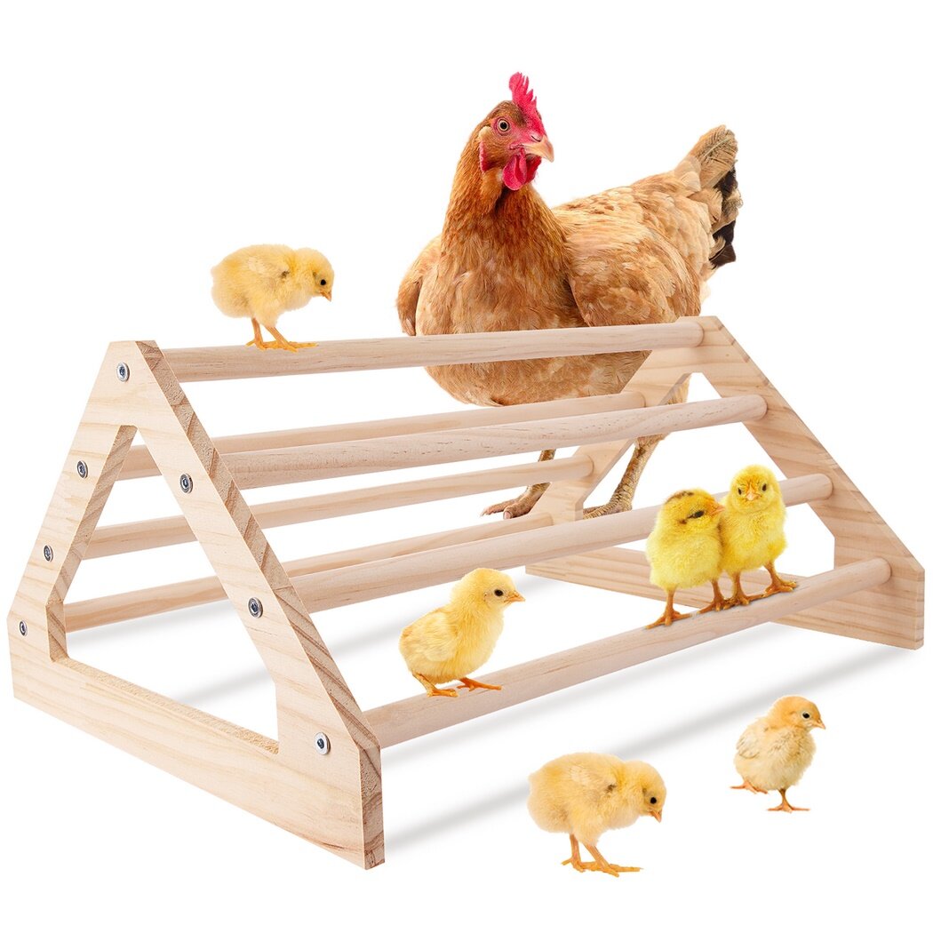 Wooden Chick Perch, Chick Stand Training Perch, Wood Chicken Roosting Bar for Entertainment, Chick Jungle Gym Perch Toy for Coop & Brooder, 14.75 x 10.75 x 7.25¡¯¡¯