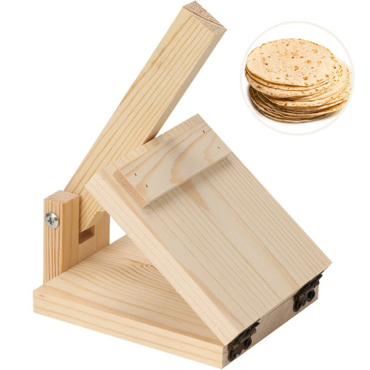 Wooden Tortilla Press Mexican Tortillia Presser Flattening Tool, Natural Wood Flour Wheat Dough Presser, Dough Spreader for Pancake Dumpling Corn Tortilla, DIY Food Dough Helper Laminate