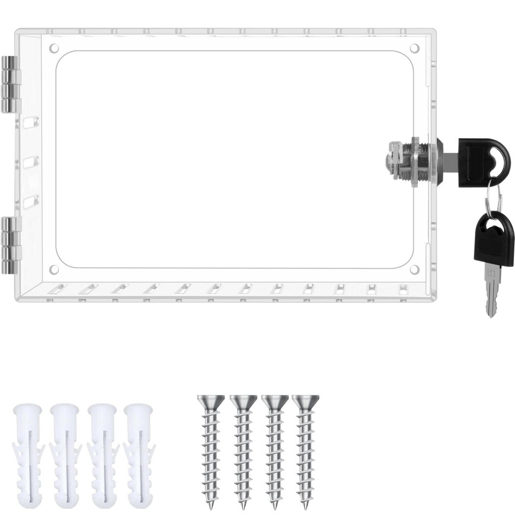 Universal Thermostat Lock Box with Key, Small Thermostat Guard for Wall, Large Thermostat Cover with Lock, Fit All Standard Nest Type Thermostats, 7.2 x 4.7 x 2.2 Inch