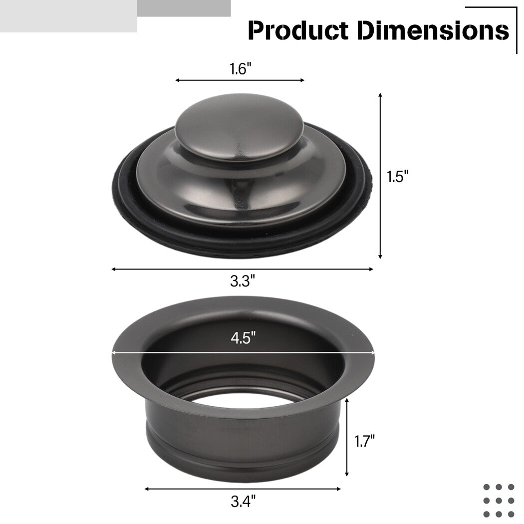 Sink Flange, Stainless Steel Sink Stopper, Replacement Garbage Disposal Flange, Kitchen Bathroom Garbage Disposal Part for 3-1/2" Drain Holes