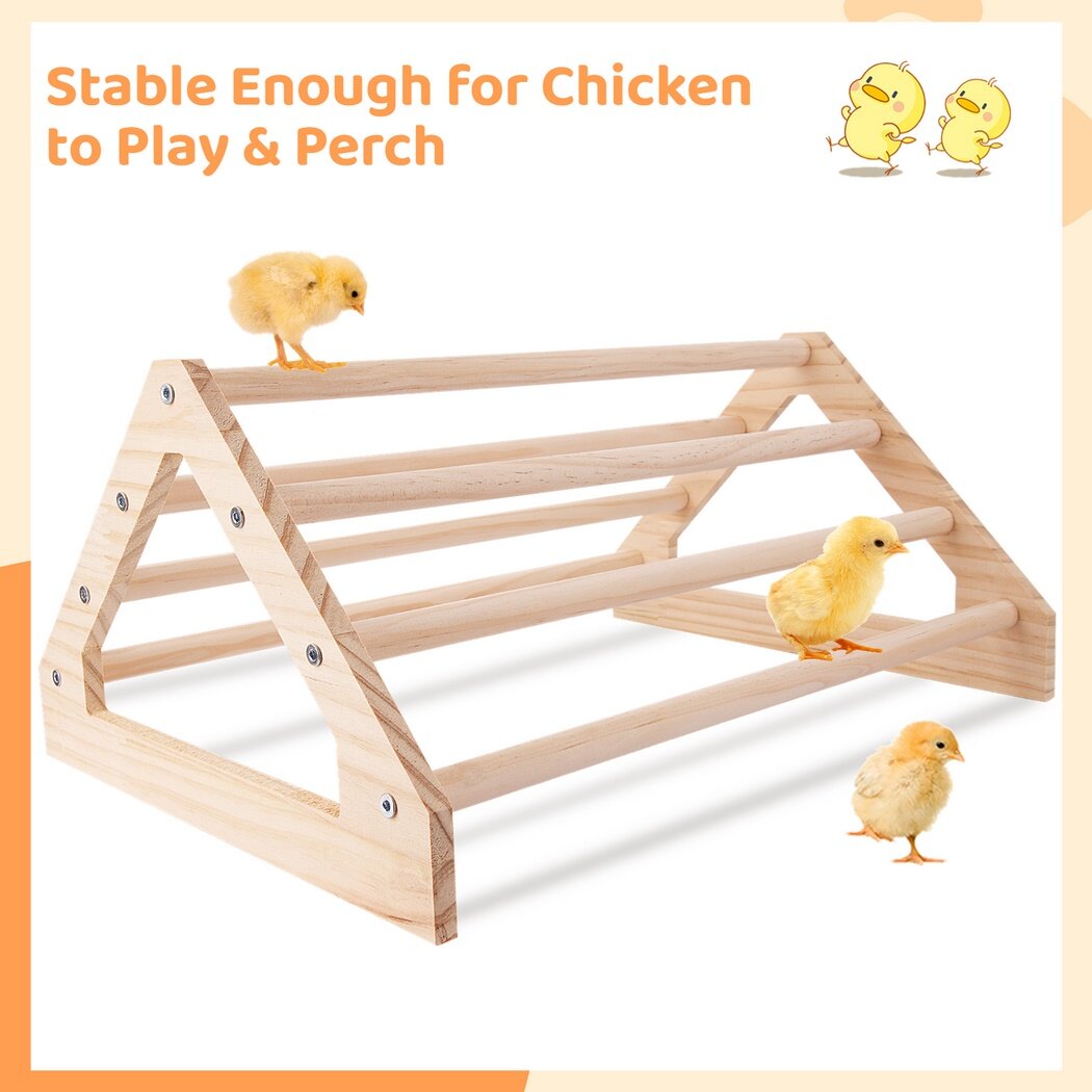 Wooden Chick Perch, Chick Stand Training Perch, Wood Chicken Roosting Bar for Entertainment, Chick Jungle Gym Perch Toy for Coop & Brooder, 14.75 x 10.75 x 7.25¡¯¡¯