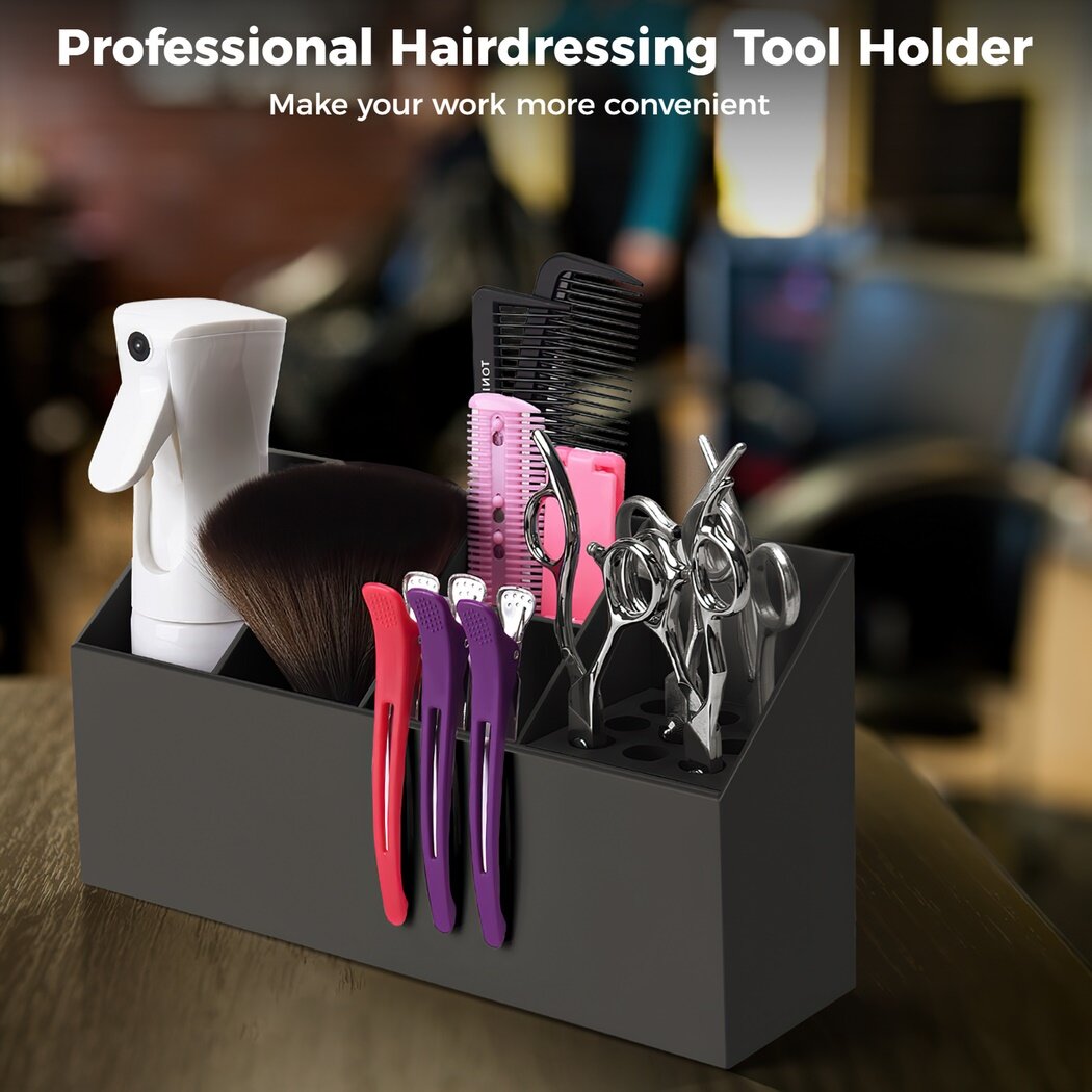 Scissors Holder for Groomers, Professional Hairdressing Holder, Salon Shear Holder, Large-Capacity Scissors Socket, Detachable and Convenient Storage Box