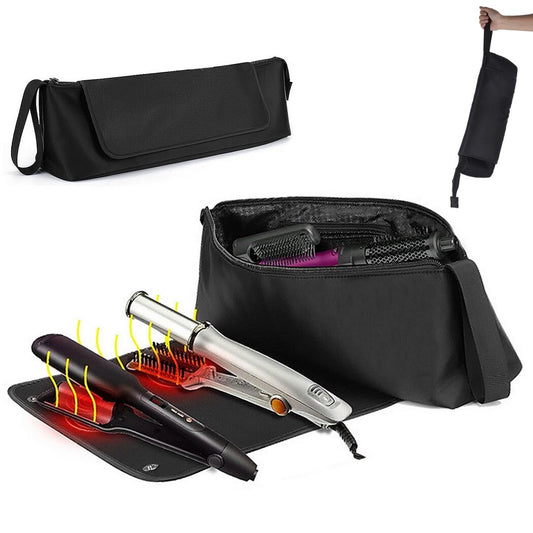 Hair Tool Travel Bag, Waterproof Portable Hairstyle Accessory Travel Case for Hair Curler, Straightener, Dryer, Hair Care Tool Travel Organizer with Inner Pockets & Magnetic Closure