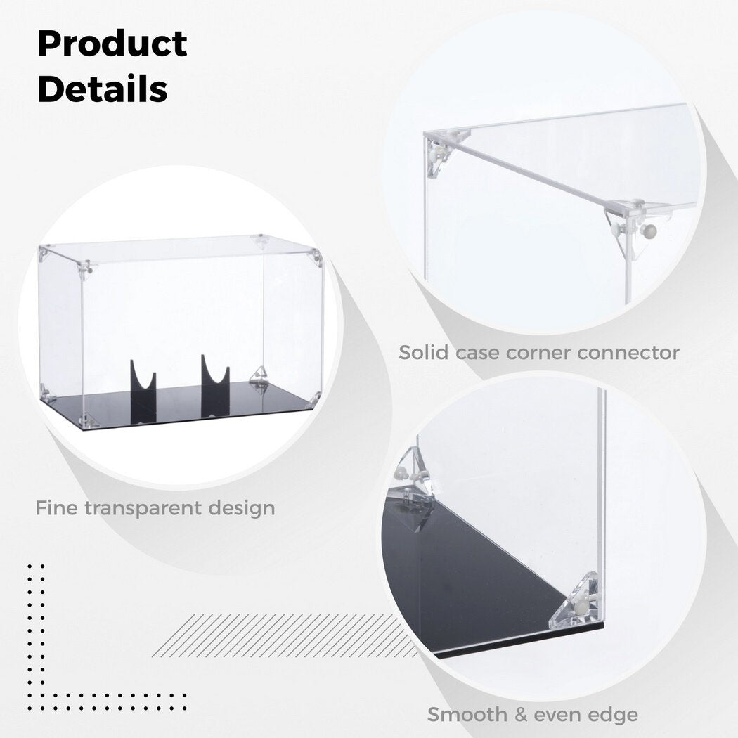 11.8 x 7.9 x 7.2 Inches Clear Football Display Case, Memorabilia Display Box Case for Football or Memorial Sports Gloves with Brackets Hanger & Removable Interior Football Display Stand