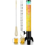 Mimosa Tower, 3L/100oz Drink Tower Dispenser with Ice Tube and LED Light, Tabletop Beer Dispenser (1pc)