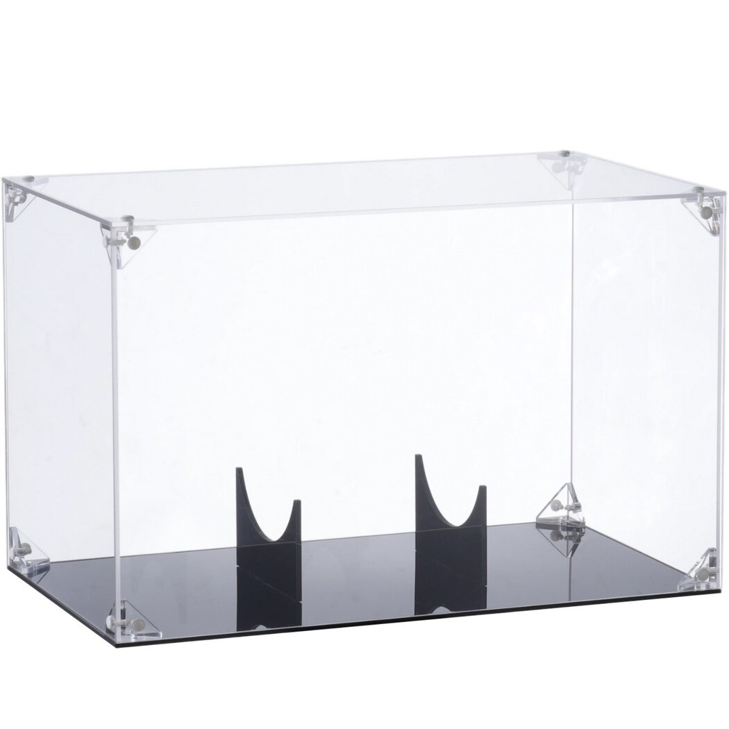 11.8 x 7.9 x 7.2 Inches Clear Football Display Case, Memorabilia Display Box Case for Football or Memorial Sports Gloves with Brackets Hanger & Removable Interior Football Display Stand